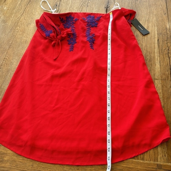 Lulu’s Red Embroidered Off-the-Shoulder Mini Dress - Picture 5 of 6